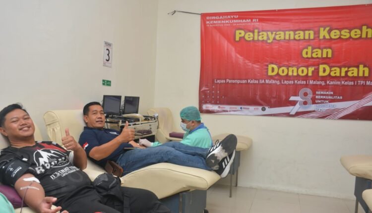 Donor Darah Petugas Lapas Kelas I Malang Dalam Rangka HDKD & HUT RI ke-78